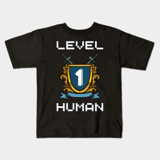 Level 1 Human - Funny Baby Gamer Kids T-Shirt